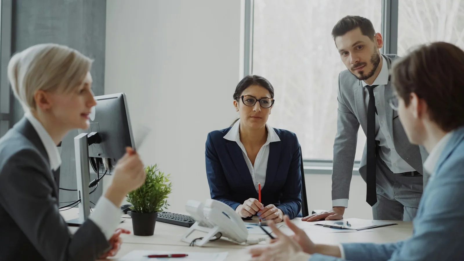 Marketing and sales reviewing pipeline strategy together