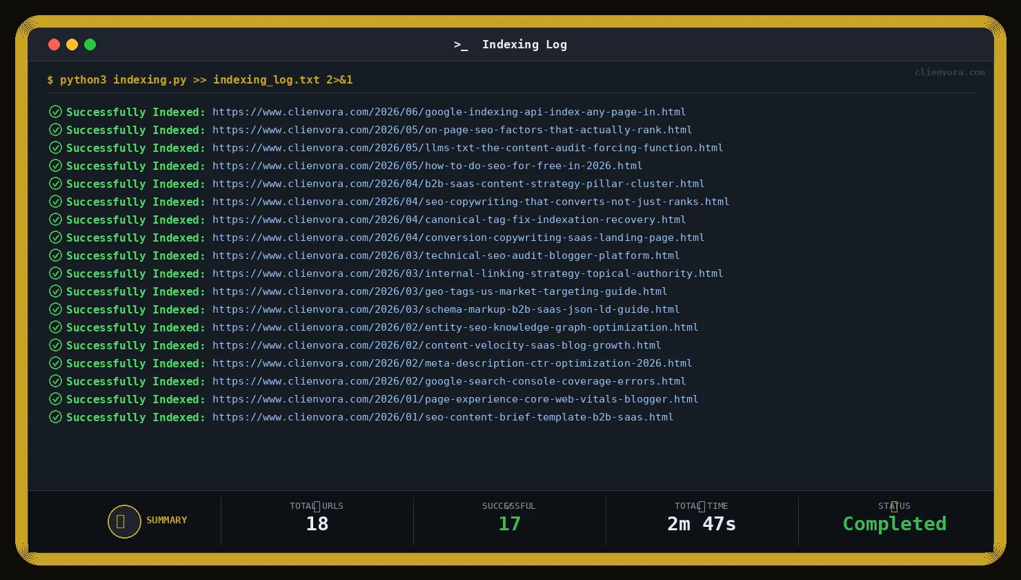 Google Indexing API