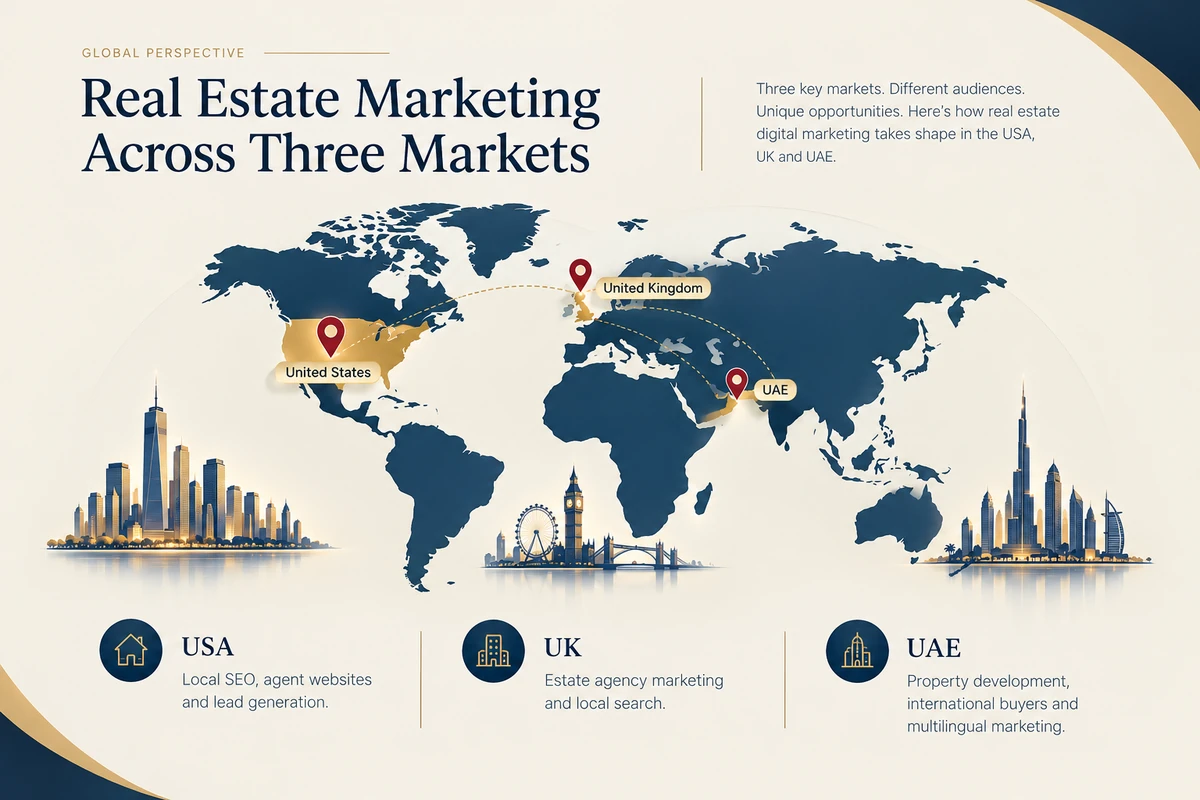 Real estate digital marketing markets in the USA, UK and UAE